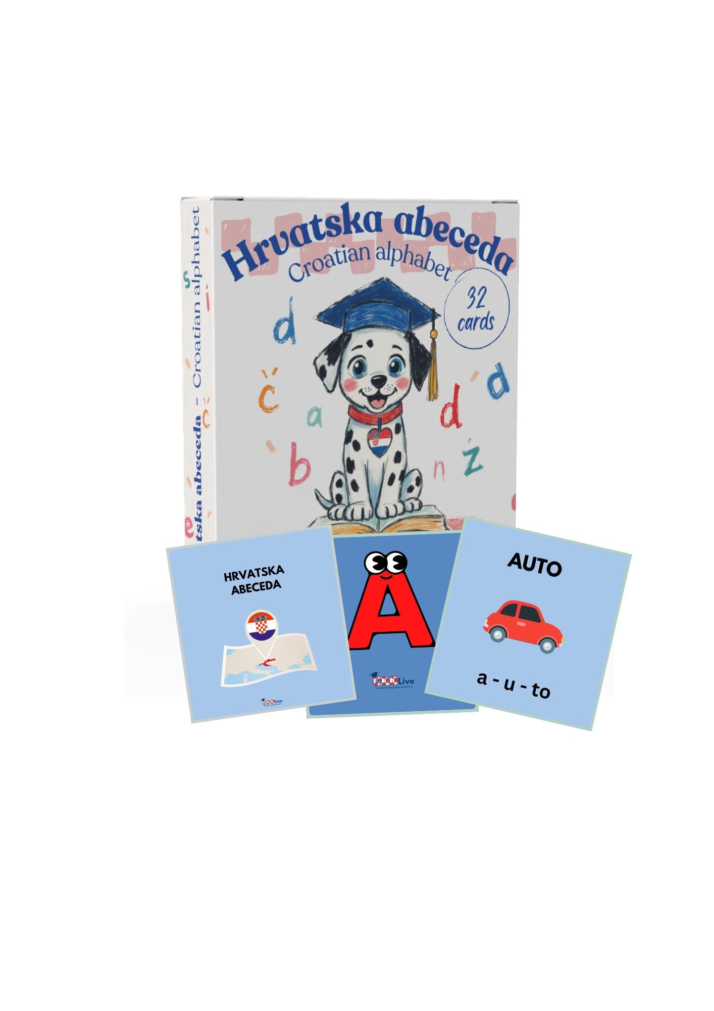 Croatian Alphabet Flash Cards – 32 Cards