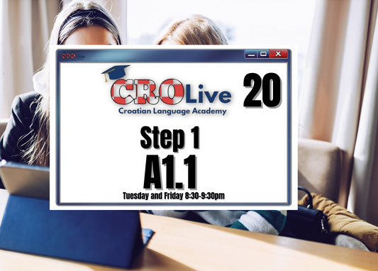 Croatian for Foreigners A1.1 – Online Course 20 lessons Tue&Fri 8:30-9:30 pm