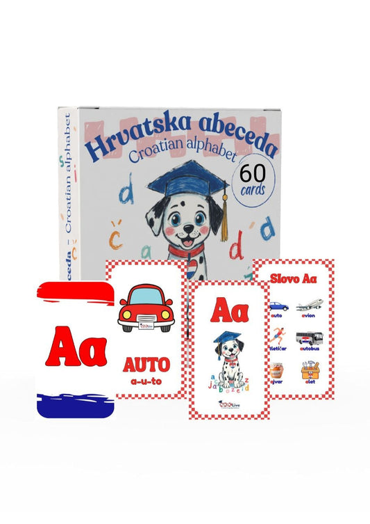 Croatian Alphabet Flashcards (Croatian/English)